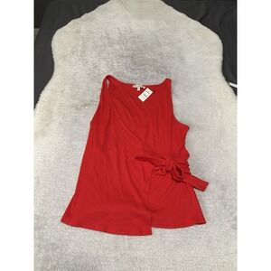 New Express Womens Red Knit Tank Top Shirt Size Large Wrap